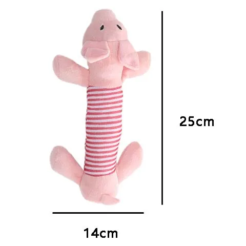 peluche cochon rayé rose
